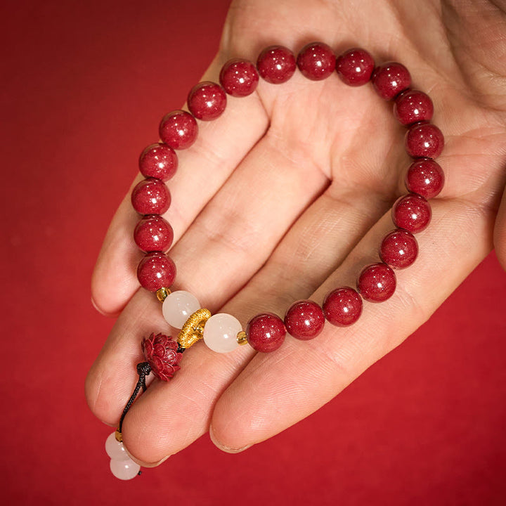 Buddha Stones Pulsera de la Iluminación del Loto de Cinabrio - image 11