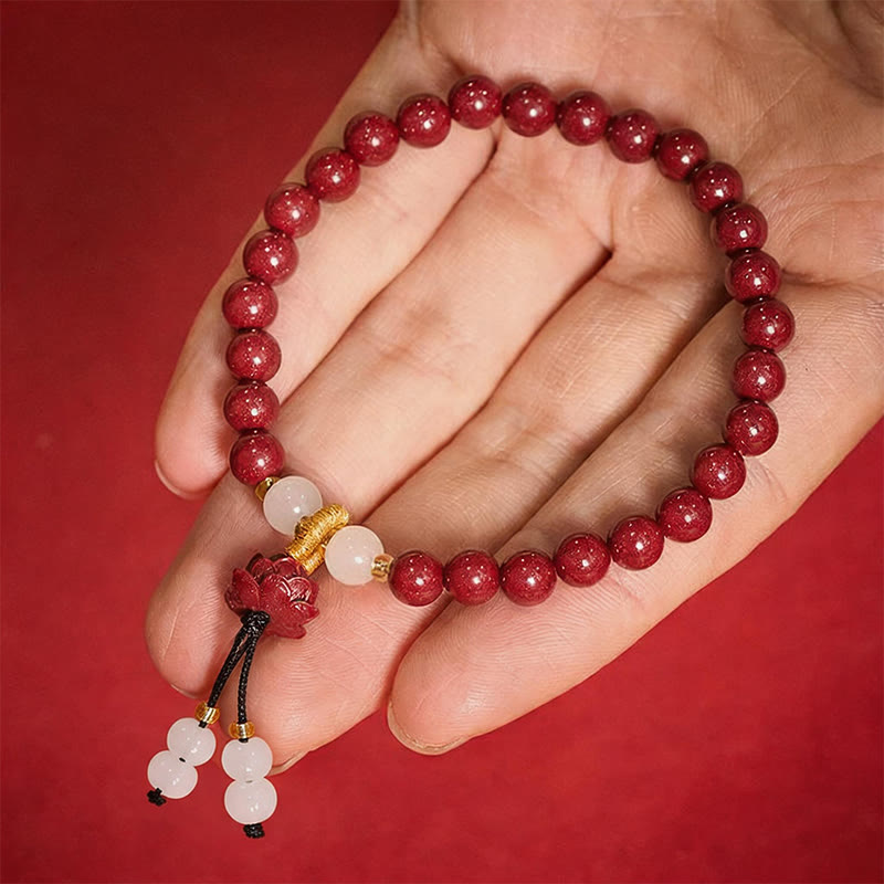 Buddha Stones Pulsera de la Iluminación del Loto de Cinabrio - image 3