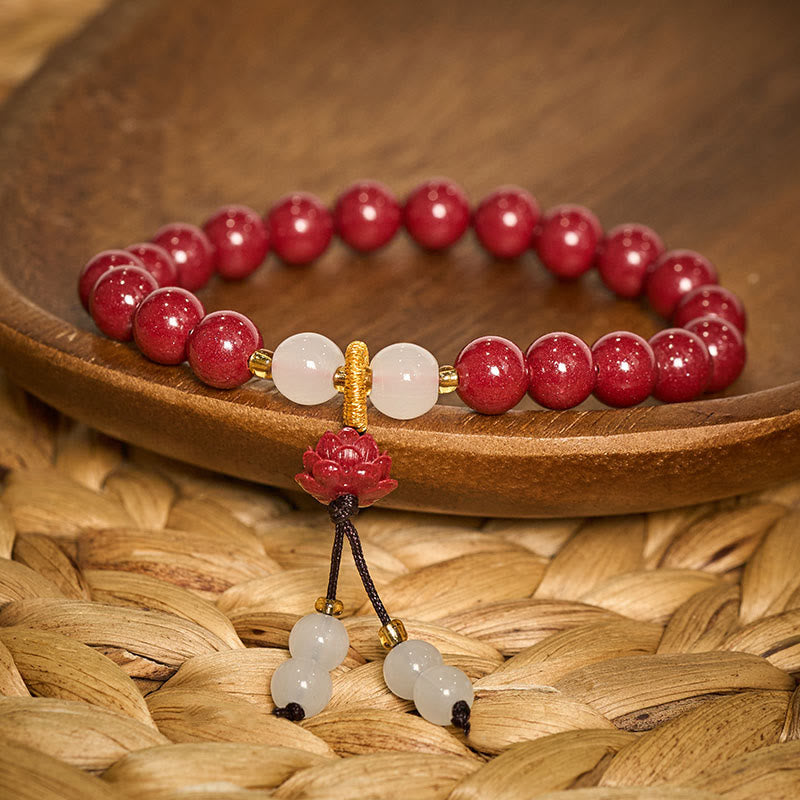 Buddha Stones Pulsera de la Iluminación del Loto de Cinabrio - image 10