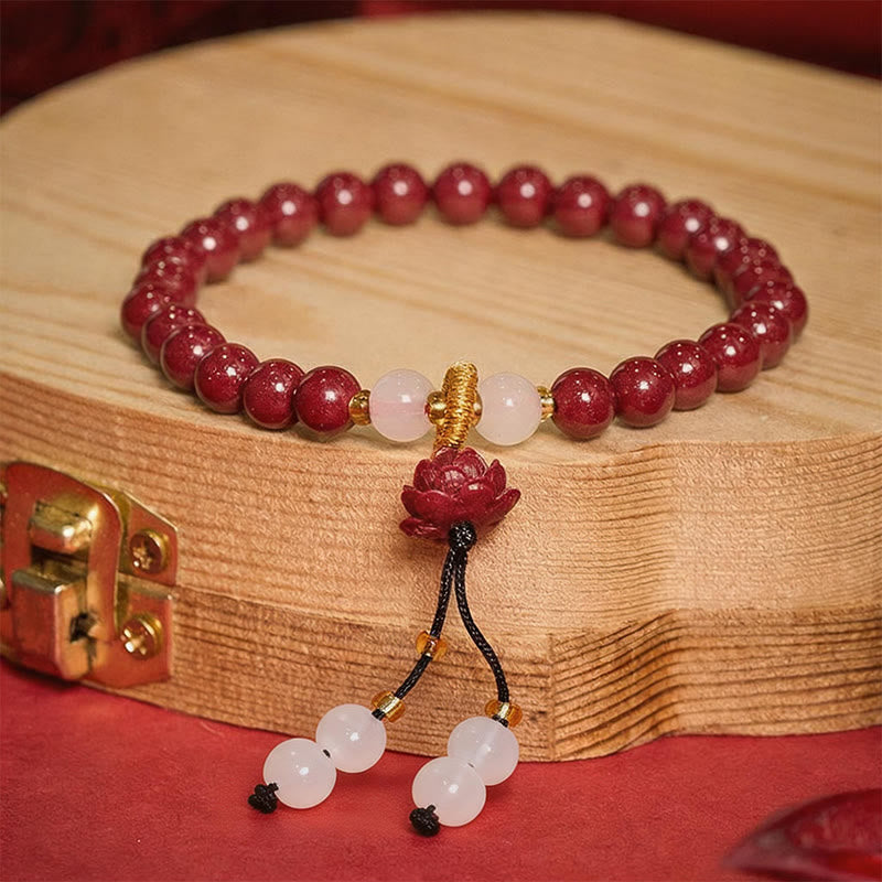 Buddha Stones Pulsera de la Iluminación del Loto de Cinabrio - image 1