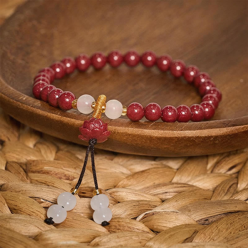 Buddha Stones Pulsera de la Iluminación del Loto de Cinabrio - image 2