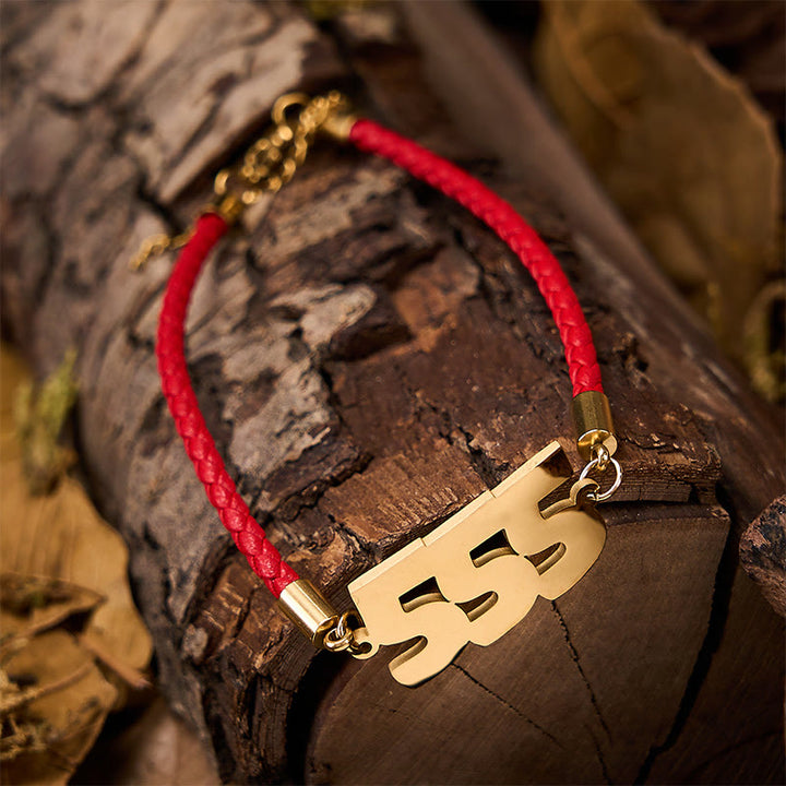 Buddha Stones Pulsera de fe ajustable de acero de titanio con números angelicales - image 3