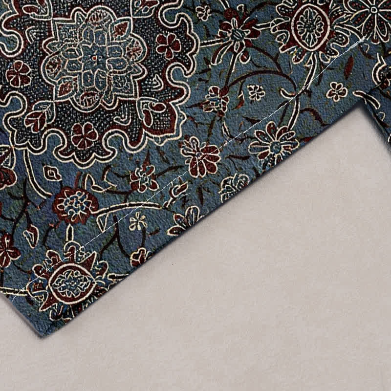 Buddha Stones Pantalones de mujer de algodón puro con estampado floral bohemio, cintura elástica y bolsillos. - image 1