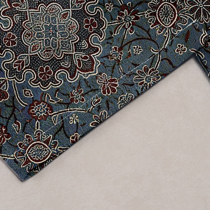 Buddha Stones Pantalones de mujer de algodón puro con estampado floral bohemio, cintura elástica y bolsillos. - image 1