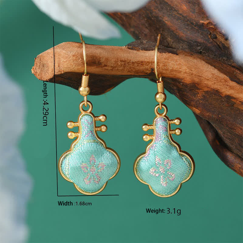 Buddha Stones Pendientes colgantes Song Brocade Colorful Tone Floral Prosperity - Pipa - Brocado de canciones (Prosperidad♥Armonía) - image 4
