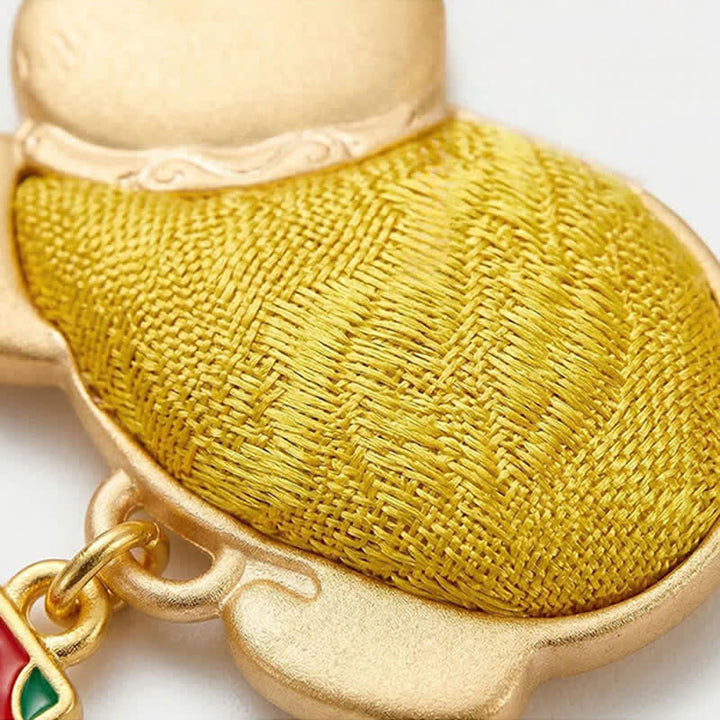 Buddha Stones Llavero con borla de gato de la suerte de brocado Song Brocade - image 4
