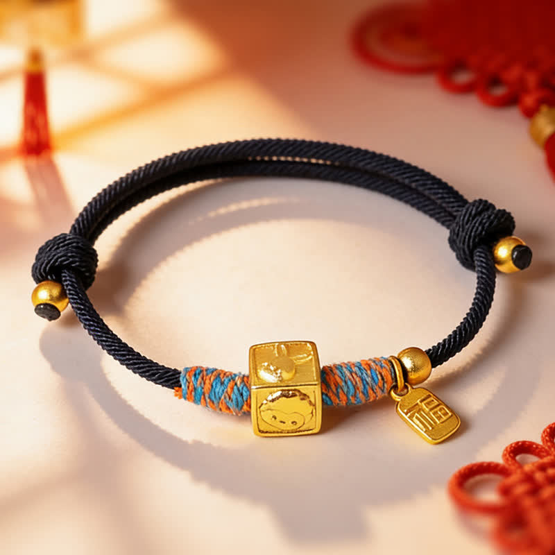 Buddha Stones Pulsera de hilo rojo hecha a mano con el símbolo de protección del zodíaco chino de las Tres Armonías - image 13