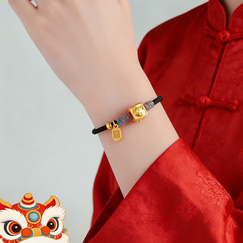 Buddha Stones Pulsera de hilo rojo hecha a mano con el símbolo de protección del zodíaco chino de las Tres Armonías - image 17