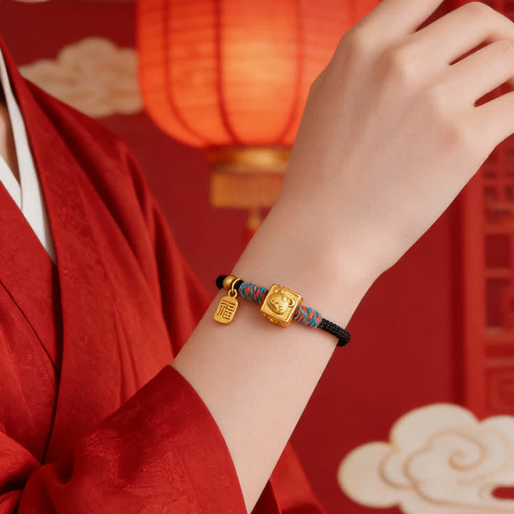 Buddha Stones Pulsera de hilo rojo hecha a mano con el símbolo de protección del zodíaco chino de las Tres Armonías - image 16