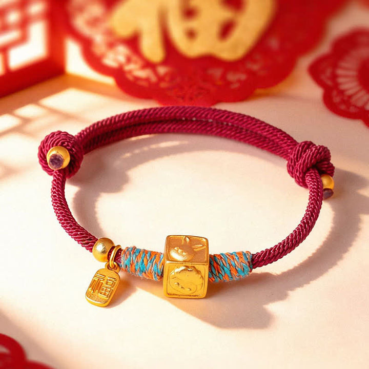 Buddha Stones Pulsera hecha a mano con hilo rojo y dije del zodiaco chino de la suerte Fu - image 14