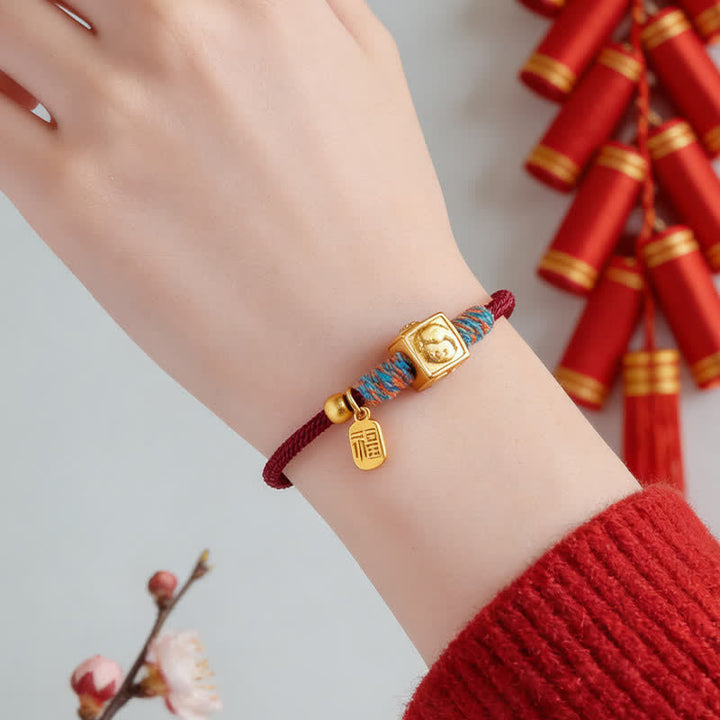Buddha Stones Pulsera hecha a mano con hilo rojo y dije del zodiaco chino de la suerte Fu - image 16