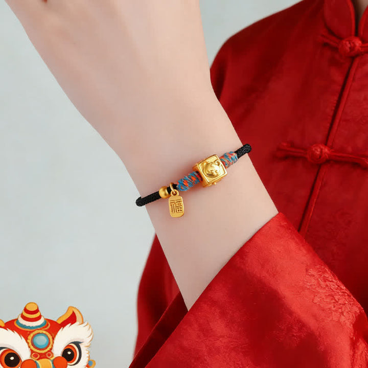 Buddha Stones Pulsera hecha a mano con hilo rojo y dije del zodiaco chino de la suerte Fu - image 19