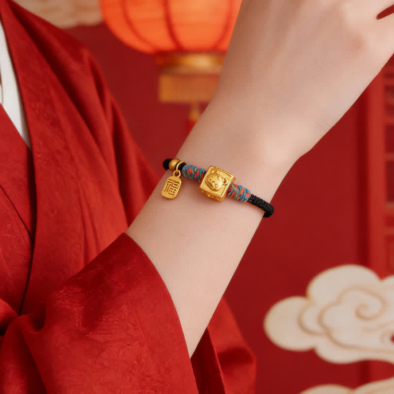 Buddha Stones Pulsera hecha a mano con hilo rojo y dije del zodiaco chino de la suerte Fu - image 18