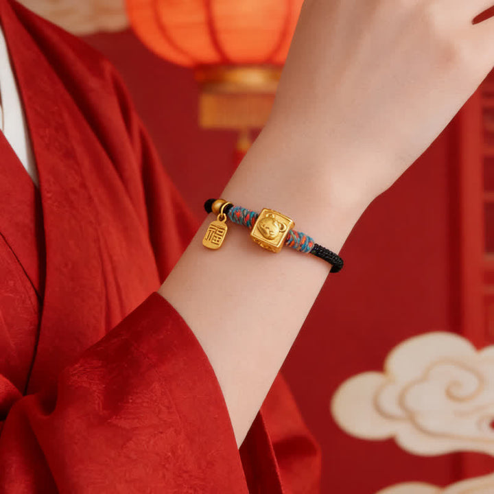Buddha Stones Pulsera hecha a mano con hilo rojo y dije del zodiaco chino de la suerte Fu - image 18