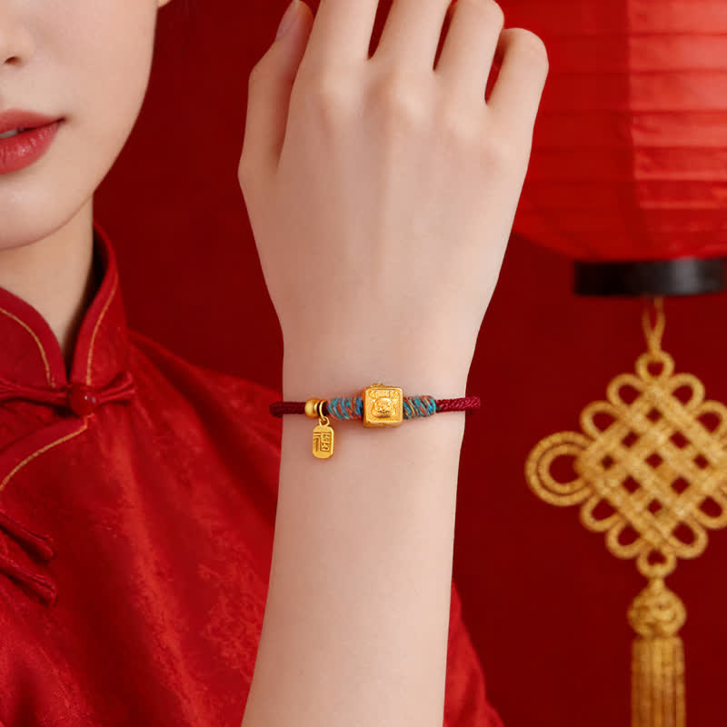 Buddha Stones Pulsera hecha a mano con hilo rojo y dije del zodiaco chino de la suerte Fu - image 17