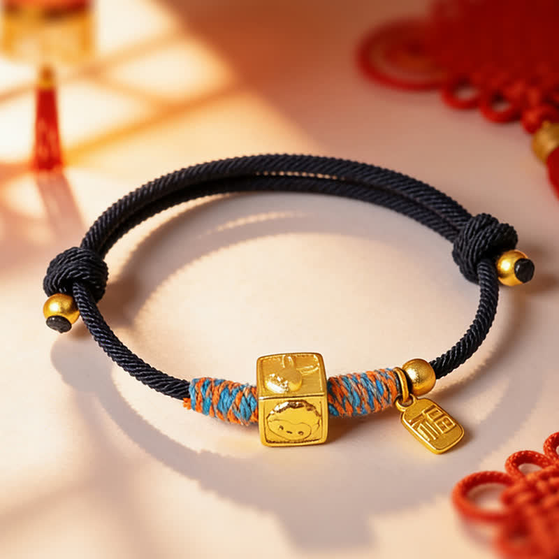 Buddha Stones Pulsera hecha a mano con hilo rojo y dije del zodiaco chino de la suerte Fu - image 15