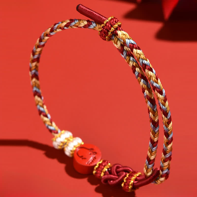 Buddha Stones Pulsera de hilo rojo tejida a mano con diseño del zodíaco chino de cinabrio - image 18