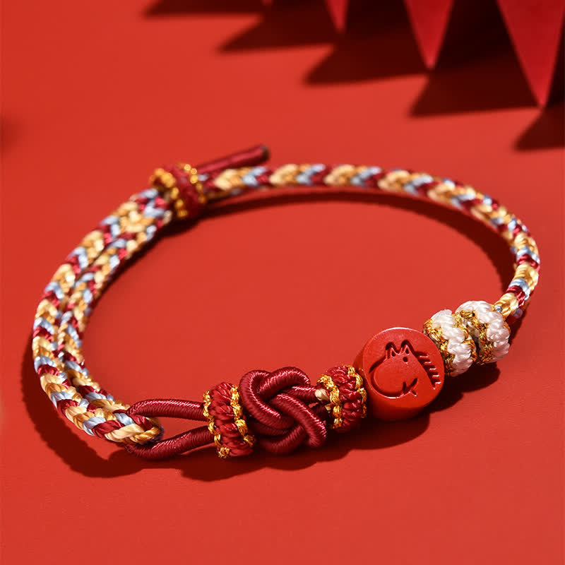 Buddha Stones Pulsera de hilo rojo tejida a mano con diseño del zodíaco chino de cinabrio - image 19
