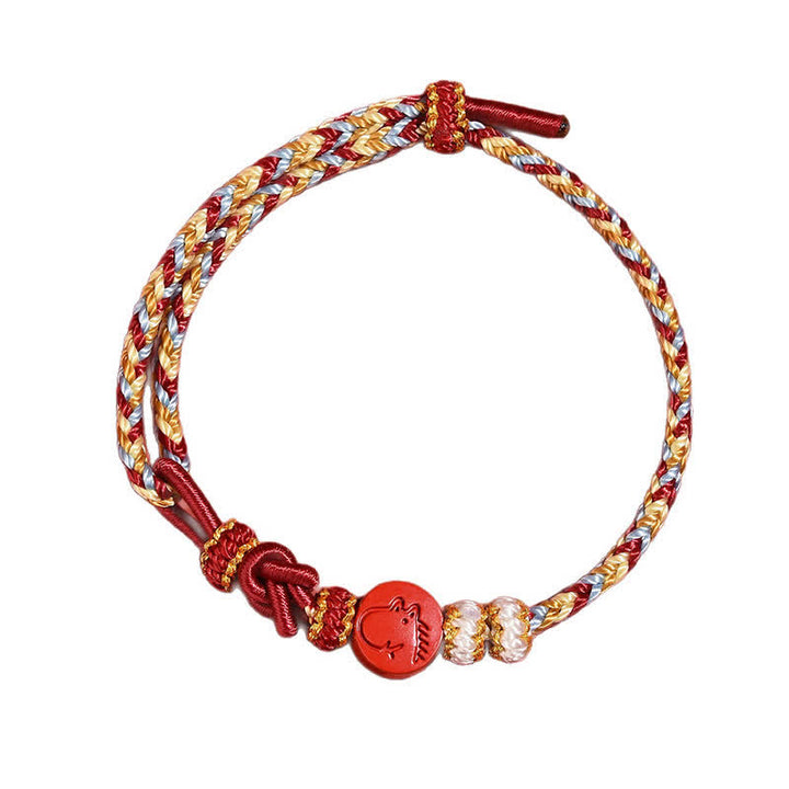 Buddha Stones Pulsera de hilo rojo tejida a mano con diseño del zodíaco chino de cinabrio - image 21