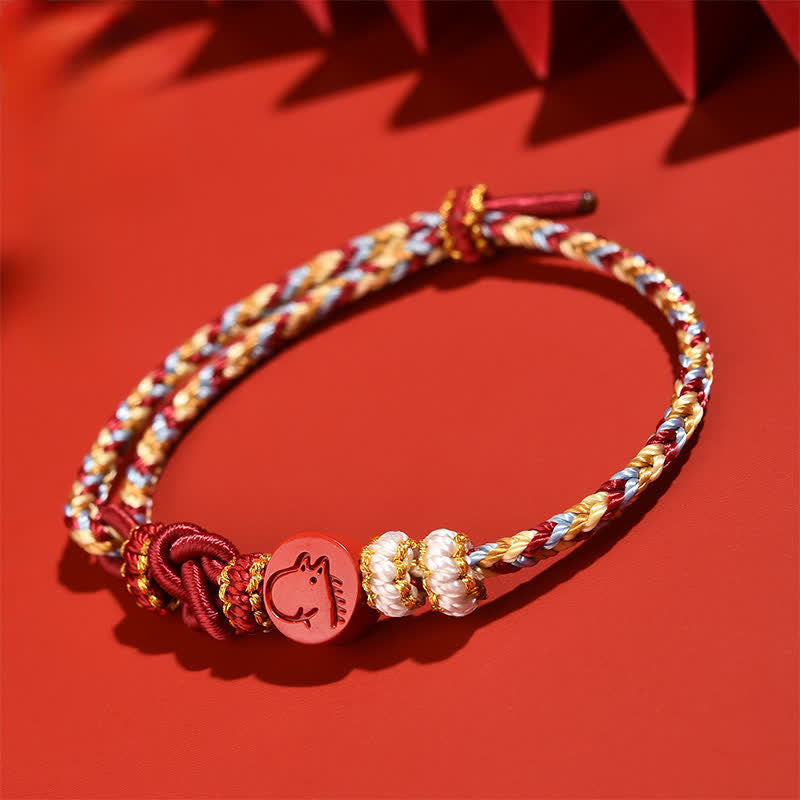 Buddha Stones Pulsera de hilo rojo tejida a mano con diseño del zodíaco chino de cinabrio - image 17