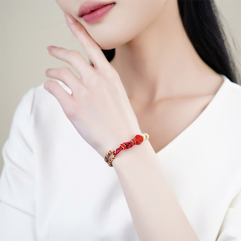 Buddha Stones Pulsera de hilo rojo tejida a mano con diseño del zodíaco chino de cinabrio - image 23