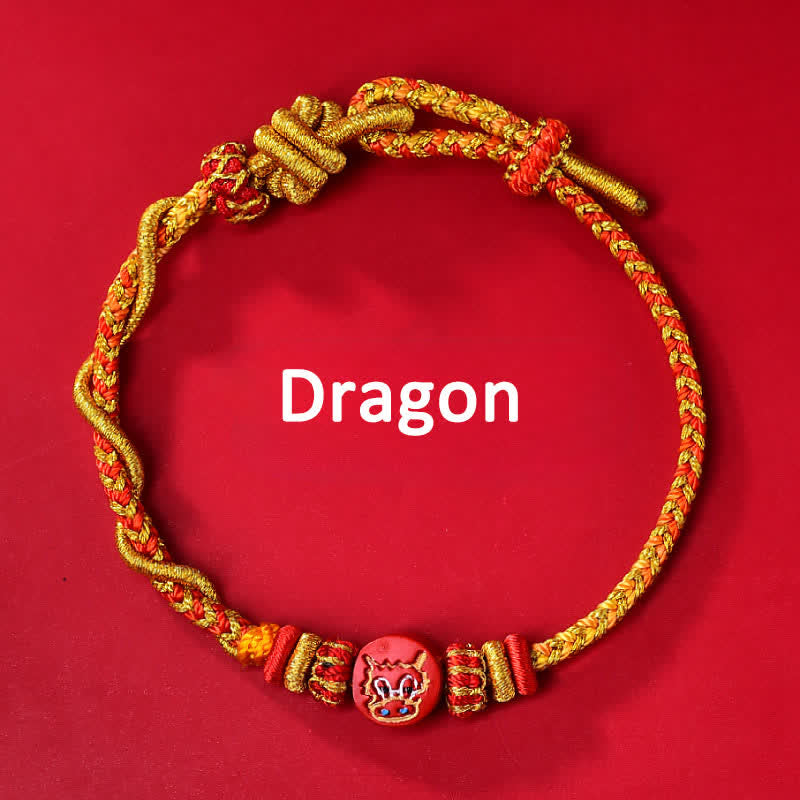 Buddha Stones Pulsera de hilo rojo tejida a mano con la bendición del zodíaco chino de cinabrio - Signo zodiacal chino (Fuerza ♥ Poder) - Dragón - Cinabrio (Bendición♥Calma) - image 9