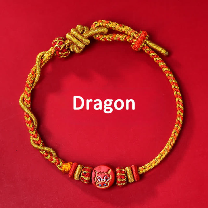 Buddha Stones Pulsera de hilo rojo tejida a mano con la bendición del zodíaco chino de cinabrio - Signo zodiacal chino (Fuerza ♥ Poder) - Dragón - Cinabrio (Bendición♥Calma) - image 9