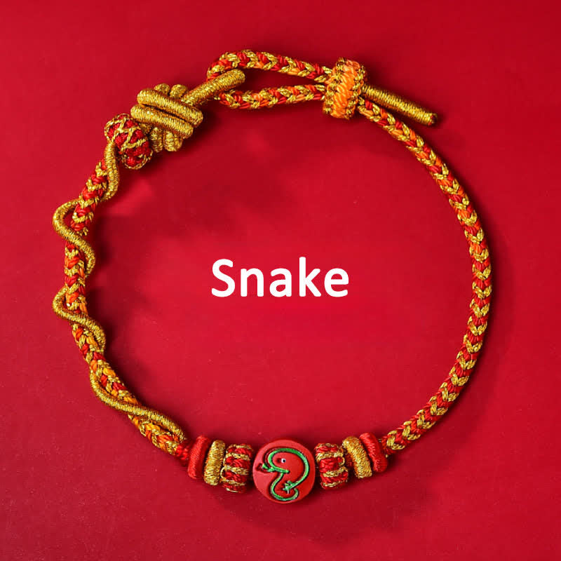 Buddha Stones Pulsera de hilo rojo tejida a mano con la bendición del zodíaco chino de cinabrio - Signo zodiacal chino (Protección ♥ Vitalidad) - Serpiente - Cinabrio (Bendición♥Calma) - image 10