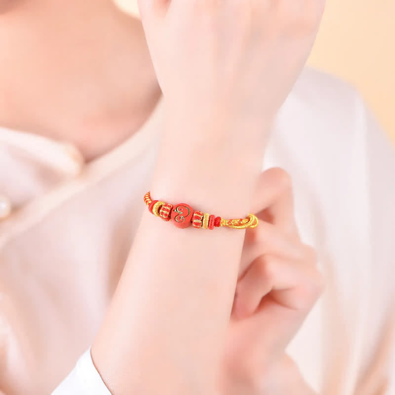 Buddha Stones Pulsera de hilo rojo tejida a mano con la bendición del zodíaco chino de cinabrio - image 21