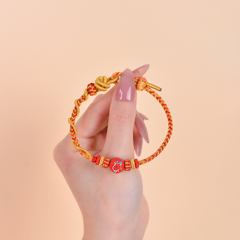 Buddha Stones Pulsera de hilo rojo tejida a mano con la bendición del zodíaco chino de cinabrio - image 20