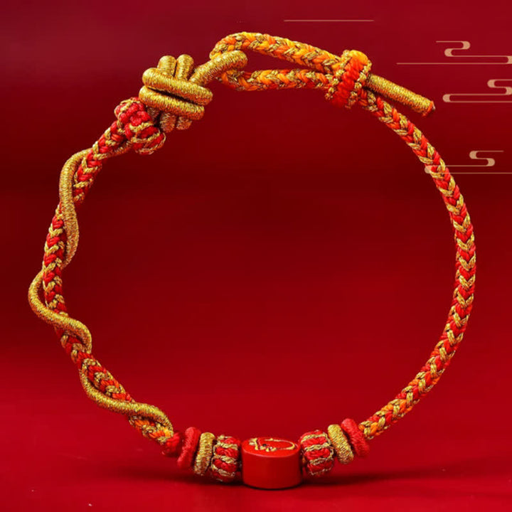 Buddha Stones Pulsera de hilo rojo tejida a mano con la bendición del zodíaco chino de cinabrio - image 16
