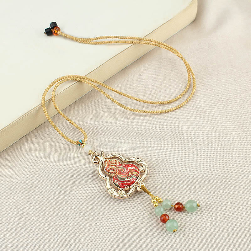 Buddha Stones Collar de salud Song Brocade con calabaza - image 0