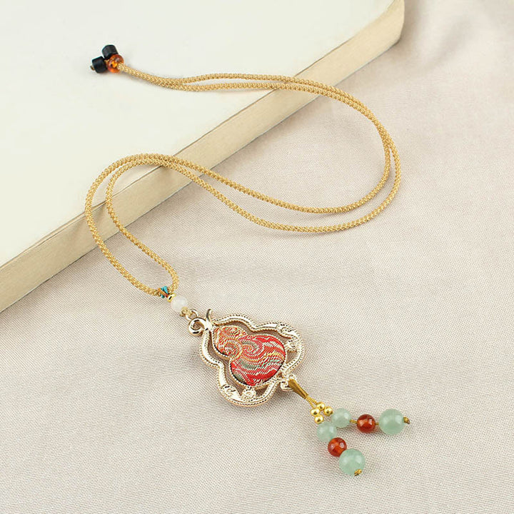 Buddha Stones Collar de salud Song Brocade con calabaza - image 0