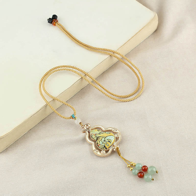 Buddha Stones Collar de salud Song Brocade con calabaza - image 8