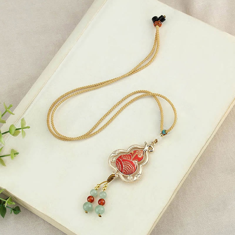 Buddha Stones Collar de salud Song Brocade con calabaza - image 1