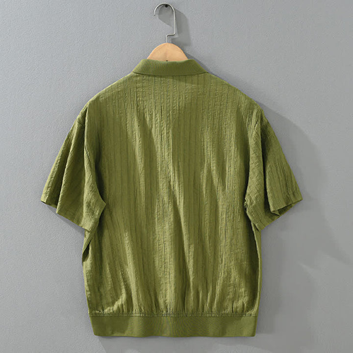 Buddha Stones Camisas de hombre lisas, informales, minimalistas y con botones, para verano. - image 1