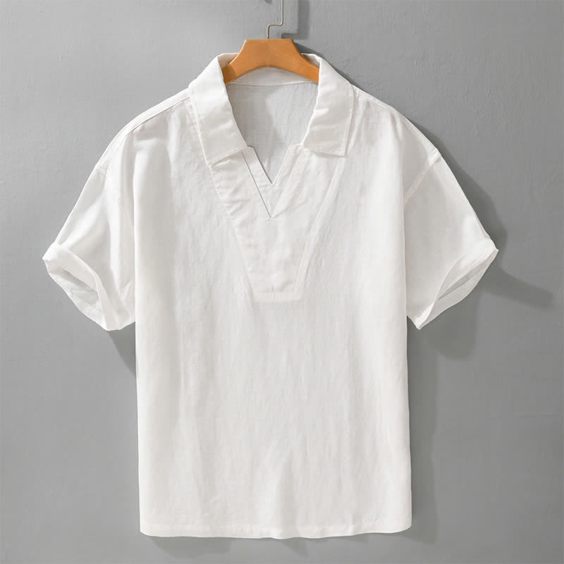 Buddha Stones Camisas de hombre lisas, informales y de estilo veraniego para hombre. - Blanco - US/UK/AU46, EU56 (5XL) - image 9