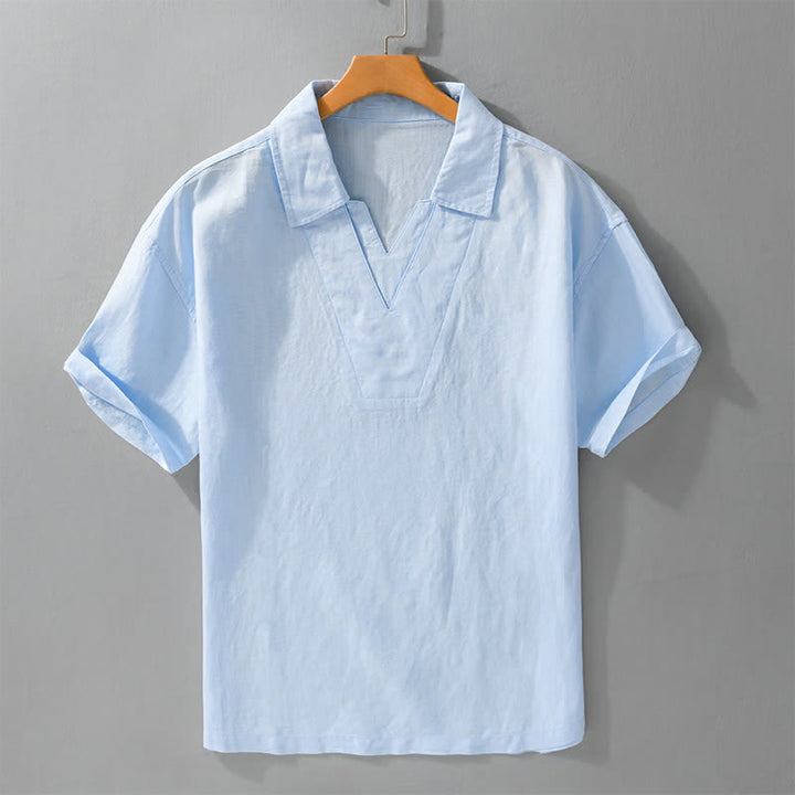 Buddha Stones Camisas de hombre lisas, informales y de estilo veraniego para hombre. - Azul claro - US/UK/AU46, EU56 (5XL) - image 3