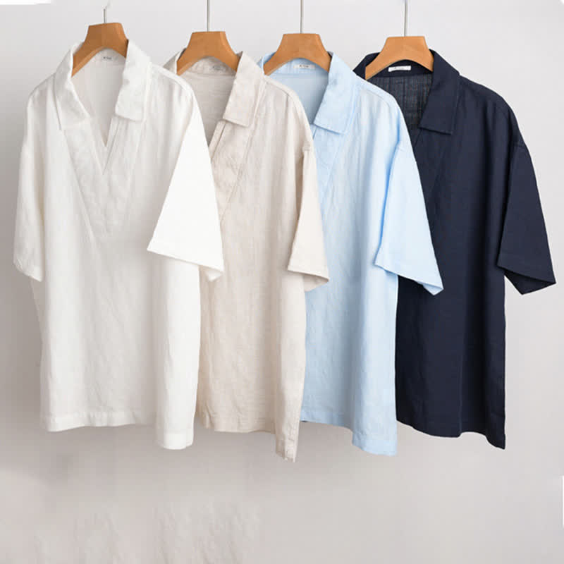 Buddha Stones Camisas de hombre lisas, informales y de estilo veraniego para hombre. - image 13