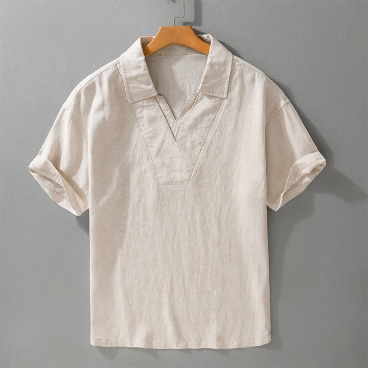Buddha Stones Camisas de hombre lisas, informales y de estilo veraniego para hombre. - Lino - US/UK/AU46, EU56 (5XL) - image 0