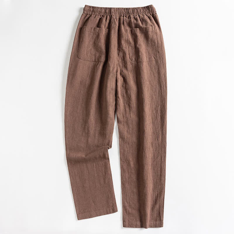 Buddha Stones Pantalones de hombre ajustados, minimalistas, con cordón ajustable y estilo casual de primavera. - image 1