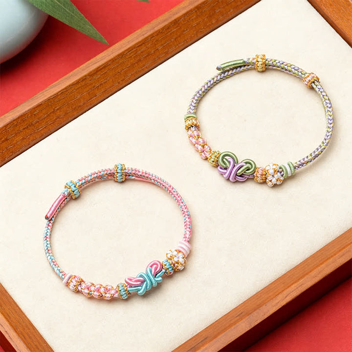Buddha Stones Pulsera ajustable de hilo tejido a mano con mariposas de la suerte - image 11