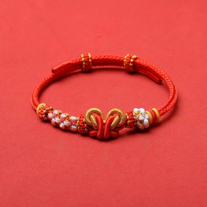 Buddha Stones Pulsera ajustable de hilo tejido a mano con mariposas de la suerte - image 9
