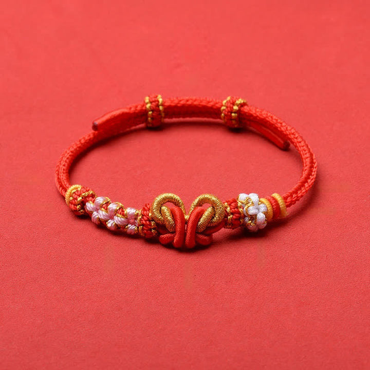 Buddha Stones Pulsera ajustable de hilo tejido a mano con mariposas de la suerte - image 9