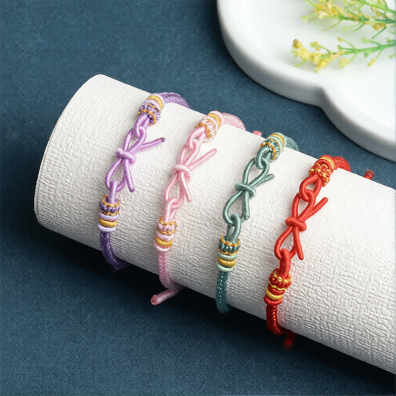 Buddha Stones Pulsera ajustable de cordón trenzado con mariposa tejida a mano - image 10