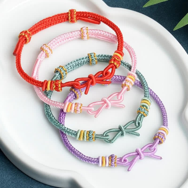 Buddha Stones Pulsera ajustable de cordón trenzado con mariposa tejida a mano - image 9