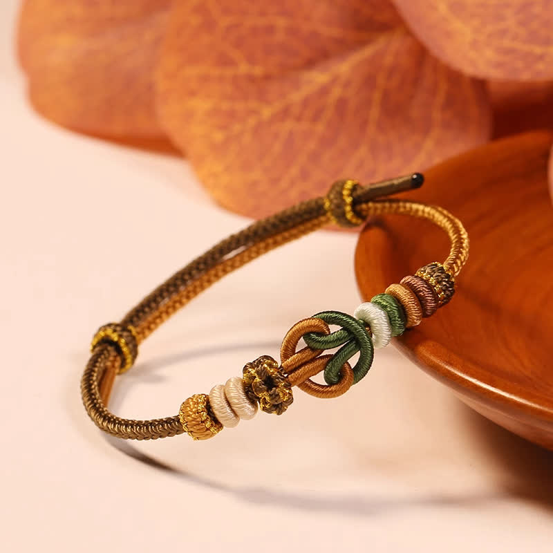 Buddha Stones Pulsera de cordón multicolor "Universo Próspero" tejida a mano con nudos. - vara de oro - Hilo rojo (Protección♥Suerte) - image 1