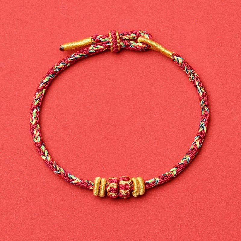 Buddha Stones Pulsera protectora tejida a mano con hilo rojo y diseño de flor de pez koi. - Granate - Sin accesorios - image 19