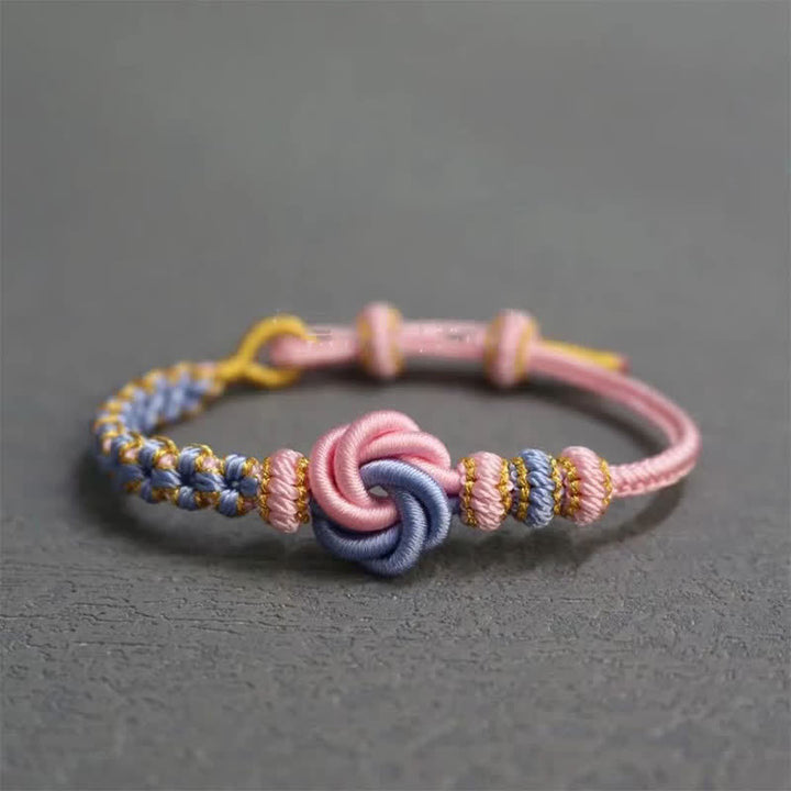 Buddha Stones Pulsera de confianza con cuerda trenzada de mandala - Rosa - Sin accesorios - image 32