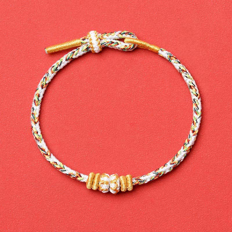 Buddha Stones Pulsera de sabiduría Om Mani Padme Hum con cuerda trenzada blanca - image 6
